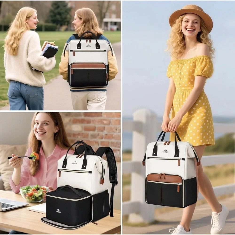 MATEIN Laptop Backpack with Lunch Box, 15.6 Inch with Lunch Bag , College Comp